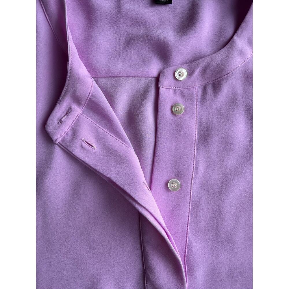 J.Crew Womens 00 Pink Chiffon Blouse Sleeveless Hidden Button Placket Top Office - Picture 6 of 9